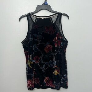 Maurices Women’s Velvet and Lace Floral Print Top Size M